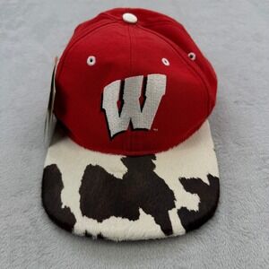 Gunny Skinz Cap Unisex Wisconsin Badgers Vintage Red Cowhide Suede Brim Wool